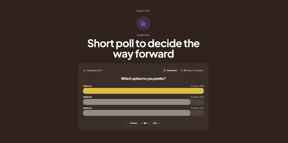 Participation and input gathering interface